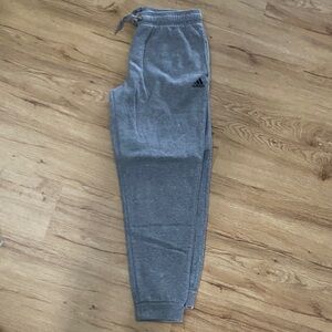 adidas Men’s Gray Fleece Joggers with Drawstring Waist